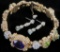 Misc Jewelry lot includes Bracelet marked 14K & 10K (needs clasp repaired) with different colored st