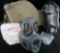M17A2 Military Gas Mask U.S. Issue with (2) M.G. M60 Ammo Containers.