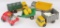 Lot of (5) vintage Matchbox includes No. 37 Cattle Truck with 2 Cows, No. 51 Trailer with 3 Barrels,