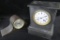 Lot of (2) vintage Clocks includes Telechron & Ball Black & Company needs base sides glued).