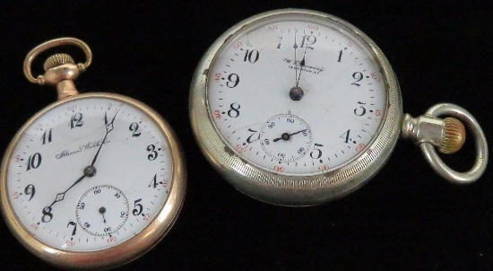 Lot of (2) Pocket Watches includes W.F. Laraway 15 Jewels movement # 1870022 & Illinois Pocket Watch