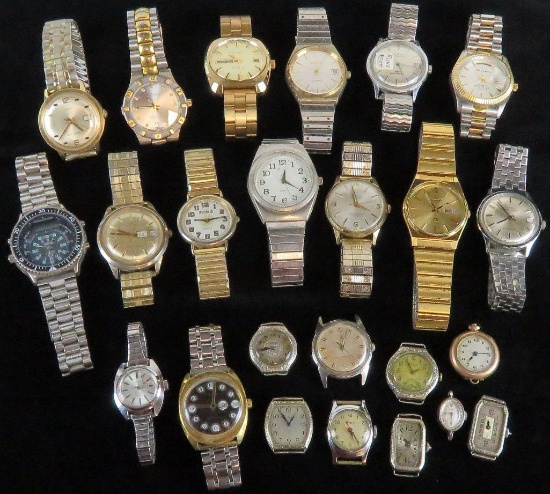 Large lot of over (40) Wrist Watches includes antique 14K to inexpensive moderns. Have to look thro