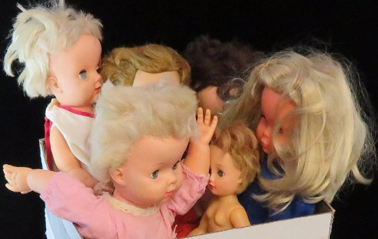 Lot of (7) vintage dolls includes M.Zapf, AE478, Ideal ST-17, 4465, Uneeda & more.