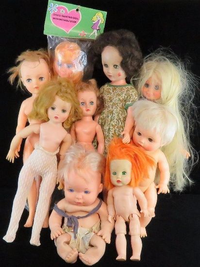 Lot of (9) vintage dolls includes Ideal, Effanbee, Alexander, R&B, Mego & more.