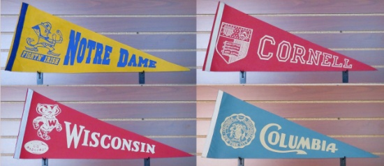 Lot of (25) Vintage Felt College Pennants includes Northwestern, Tulane, Ohio State, University of C