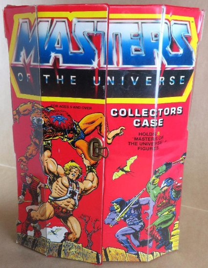 1984 Masters of the Universe Collectors Case with (4) Figures includes Man-At-Arms, Grizzlor, Jitsu