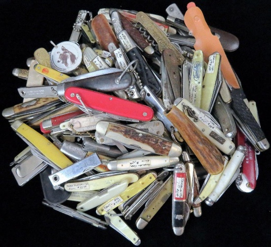 Huge lot of over (150) vintage Pocket Knives in various conditions. Have to look through this lot!