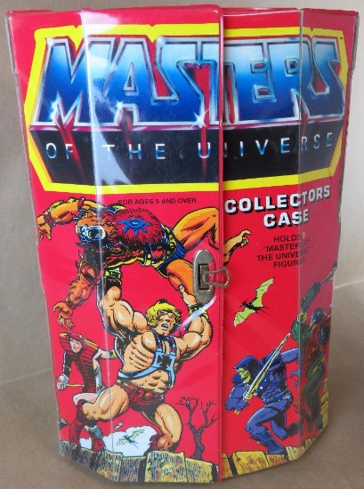 1984 Masters of the Universe Collectors Case with (8) Figures includes Prince Adam, Fisto, Clamp Cha
