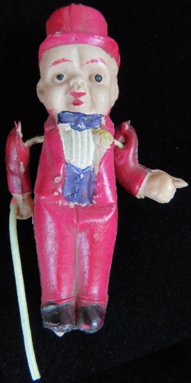 Very delicate vintage celluloid/plastic toy "Man with Cane".