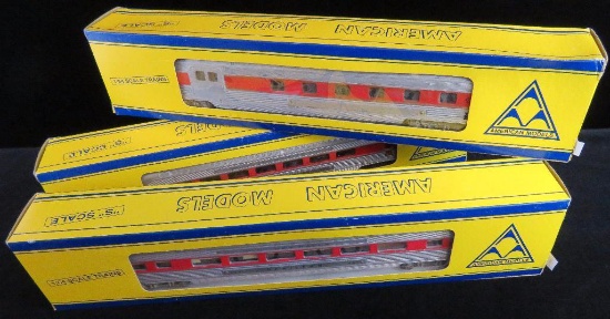 Lot of (3) American Models S-Scale Passenger Cars modified to New Haven. In box.