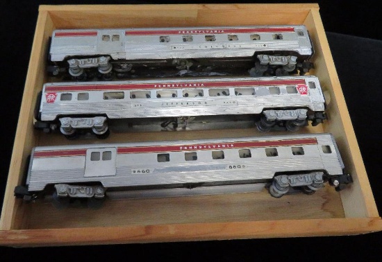 Lot of (3) American Flyer Passenger Cars modified to Pennsylvania 660, 960 & 961.