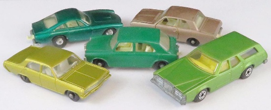 Lot of (5) vintage Matchbox includes No. 36 Opel Diplomat, No. 75 Ferrari Berlinetta, No. 25 Ford Co