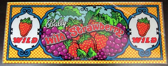 Vintage "Wild Strawberry" Poker Machine Glass Insert - Part No. G-387-60 - Bally Mfg. Co. 3-16-76 Se