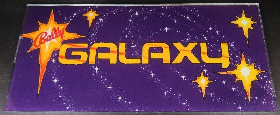 Vintage "Galaxy" Poker Machine Glass Insert - Part No. G-359-156 Bally Mfg. Co. 9-1-77 Serial No. Ap