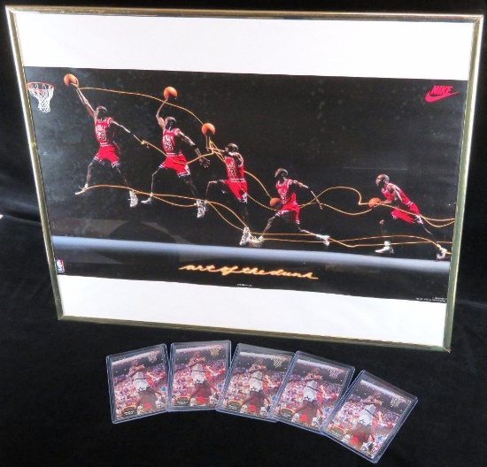 (6) pc. Lot includes (5) Shaquille O'Neal Stadium Club Basketball Cards & Michael Jordan Art of the