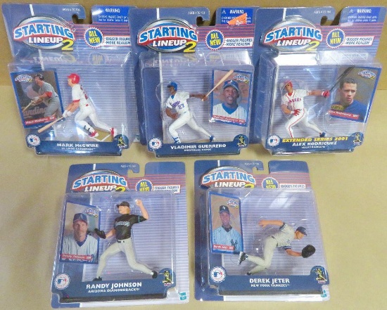 Lot of (5) 2001 Starting Line-Up 2 Baseball Figures.