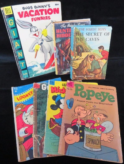 Lot of Comics, Hardy Boys Books & (2) 1932 Olympic Programs.