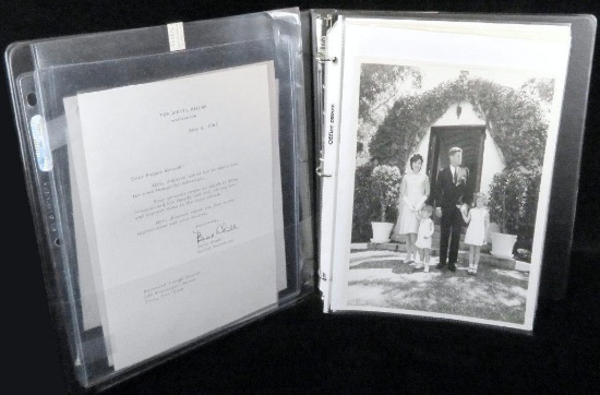 (4) Binders full of John F. Kennedy items mostly from The Robert L White Collection with C.O.A.'s.