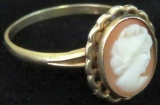 Ring marked 10K with Cameo. Approx 1.6 grams.