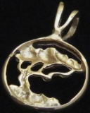 Tree Pendant tests 14K. Approx 0.7 grams.