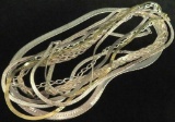 Lot of (8) Sterling Silver Chains & Bracelets. Approx 135.4 grams.