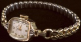 Antique Lady's Lord Elgin Watch marked 14K with clear stones - 19 Jewels 610L - Mov# J429166. Band