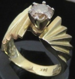 Ring marked 14K with diamond. Approx 5.2 grams.
