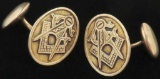 Pair of Antique Mason Cufflinks marked 10K yellow gold. Approx 7.4 grams.