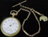American Waltham Pocket Watch 7 Jewels Size 18s movement # 14456584 with watch fob.