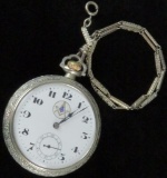 Elgin National Watch Co. Pocket Watch - Masonic movement # 26173997 with watch fob.