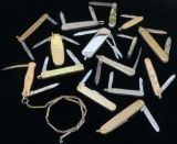 Lot of (15) vintage small pocket knives most for Pocket Watch Fobs.