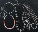 Over (10) pieces of American Indian Jewelry includes Necklaces, Rings Turquoise, silver & more. App