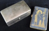 Antique Cigarette Case bought overseas during WWI & German Trinket box.