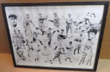 Misc Sports Lot includes 1960's Cubs Apron, Framed Photos 1949 Baltimore Elite Giants 10