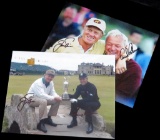 Jack Nicklaus & Arnold Palmer double autographed 8x10 photo and Jack Nicklaus & Gary Player double a