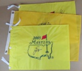 Lot of (3) signed Golf Tournament Flags includes Jack Nicklaus signed 2005 Masters Golf Pin Flag, Ph