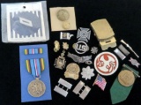 Lot of approx (24) misc. vintage Military Pins & Medals.