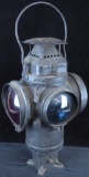The Adlake Non-Sweating Lamp Chicago Railroad Lamp blue & red lenses.