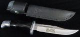 Buck 119 Special Fixed Blade Knife 100 Year Black Handle in box with sheath.
