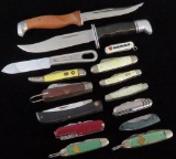Lot of (15) misc collector knives includes Buck 119X, Cutco 1069, Case XX Sod Buster, Klein Tools, I