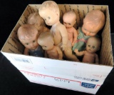 Lot of (8) vintage dolls includes Sun Rubber, Arrow Rubber, Sunbabe So-We, & more.