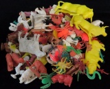 Many dozens of vintage Plastic & Rubber Animal Figure Toys. All kinds of different animals differe