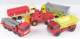Lot of (5) vintage Matchbox includes No. 10 Pipe Truck, No. 58 Girder Truck, 1969 No. 51 8-Wheel Tip
