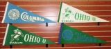 Lot of (25) Vintage Felt College Pennants includes Ohio State, University of Colorado, Cornell, Wisc