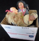 Lot of (4) vintage Dolls includes Skookum Dolls & more.