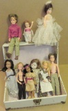 Large vintage doll, miniature toy assortment & doll house furniture lot! Includes Pee Wee Dolls & o