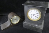 Lot of (2) vintage Clocks includes Telechron & Ball Black & Company needs base sides glued).