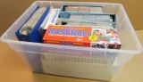 Bin full of collector Baseball Cards includes (4) large albums full & (4) collector set boxes full!