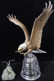 Lot of (2) collectible Eagles includes Eagle on Iron Pyrite (Fools Gold) & @90 FM Eagle Bell.