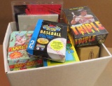 Box full of Baseball Cards unopened sets & more.